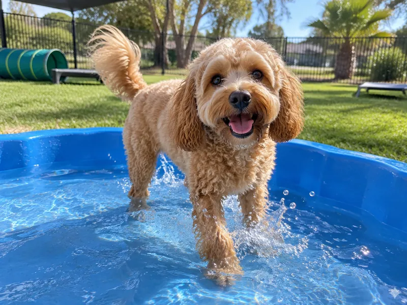 Luna in the paddling pool